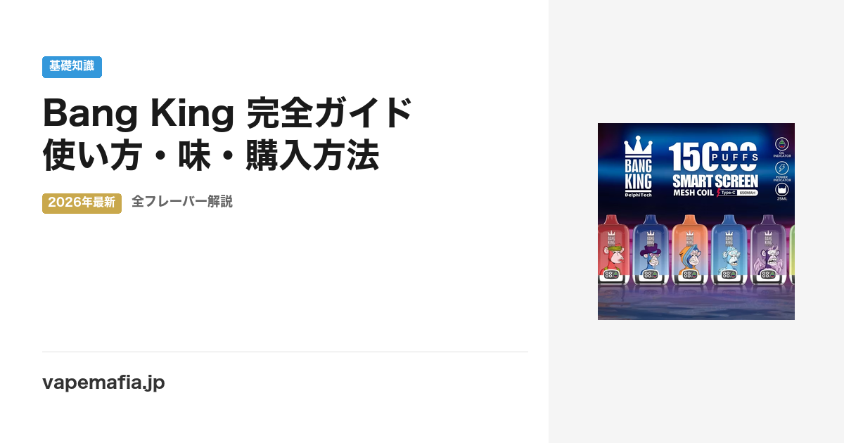 Bang King（バンキング）完全ガイド｜ニコパフの使い方・味・購入方法を徹底解説【2026年】